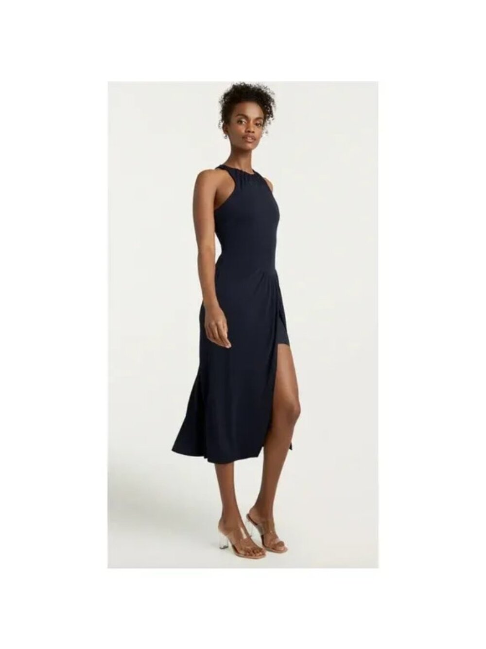 NEW Cinq a Sept Lezlie Dress Womens 2 Minimalist Luxury Elegant Dark Blue